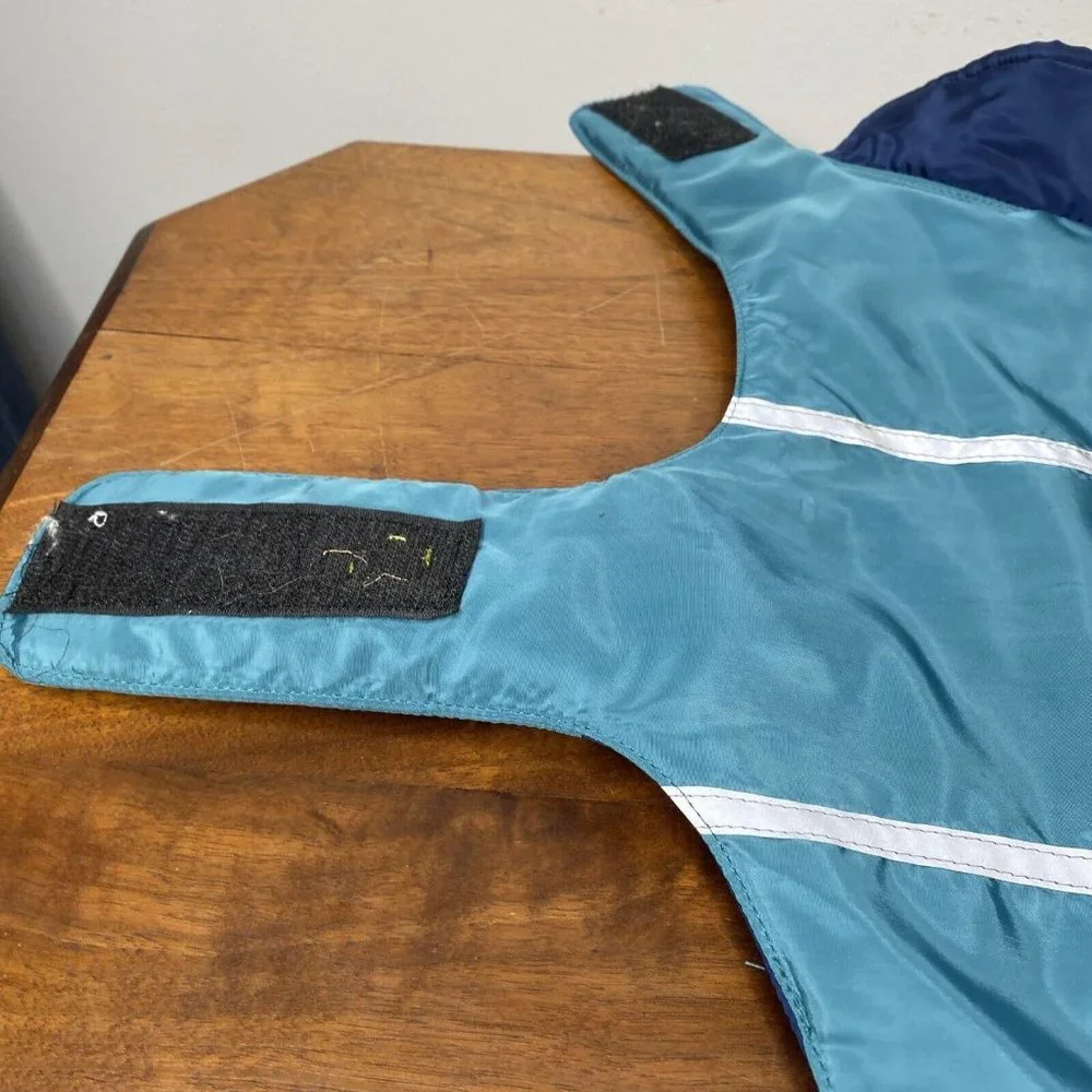 Play On Dog Coat Nylon Puffer Coat  Sz L Small Dog Removable Fleece Liner Blue